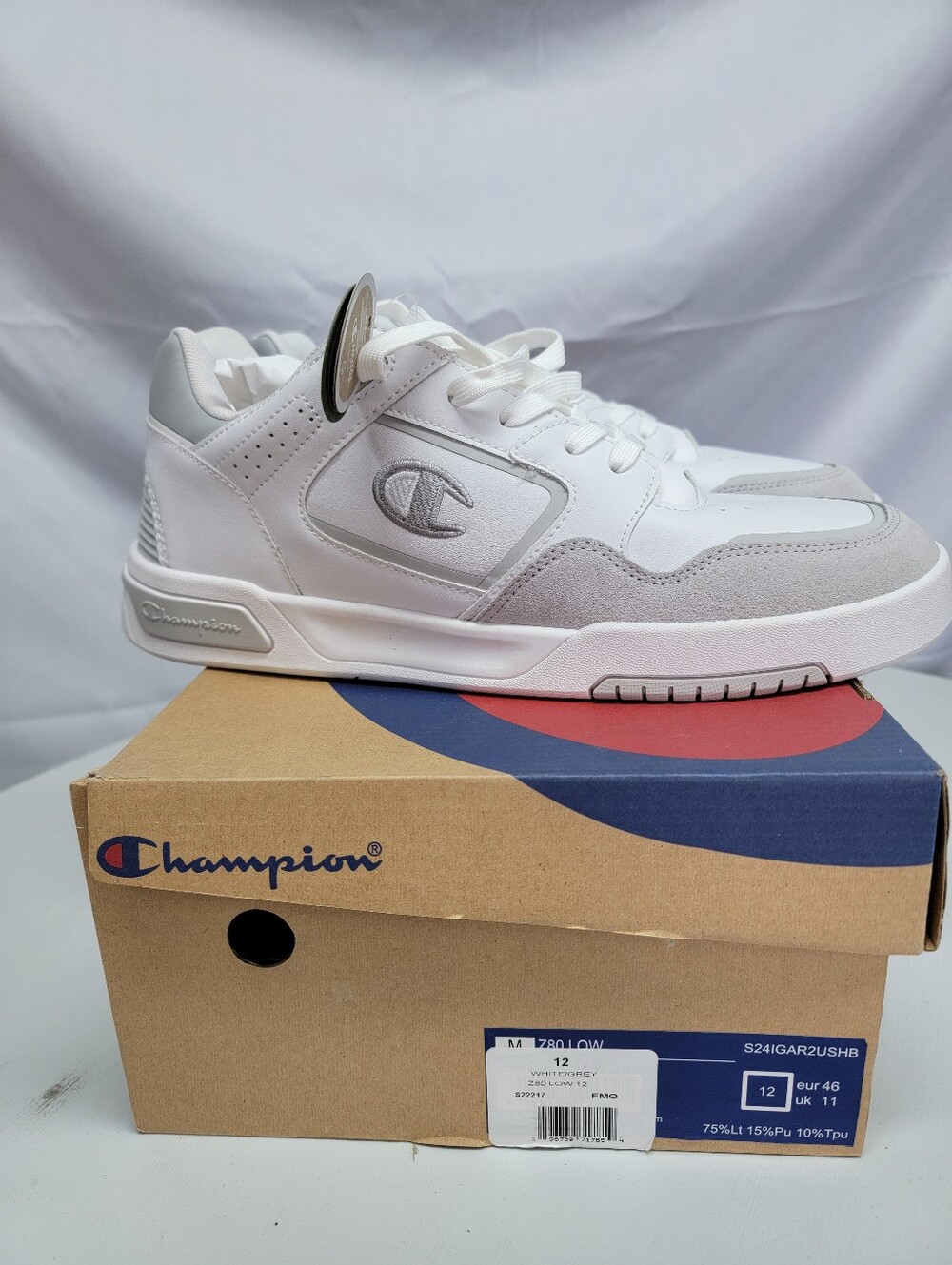 Champion Classic Z80 Men’s White & Light Gray Low-Top Sneakers